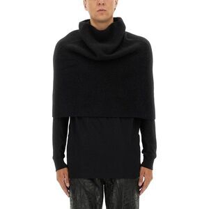 RICK OWENS Men's Avant-Garde Draped Knit Cardigan Men BLACK Sweaters & Cardigans